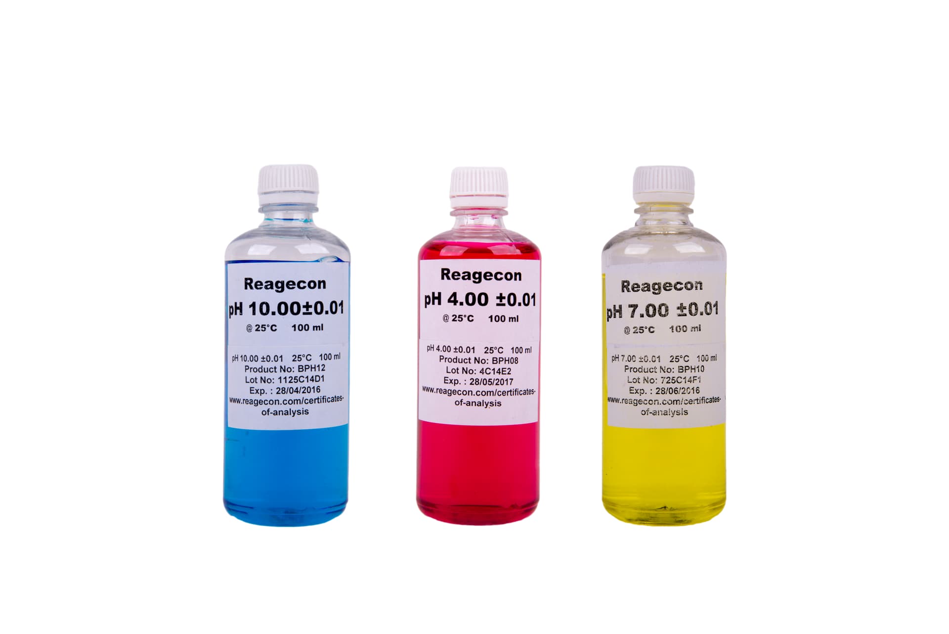 SCHARLAU sada pH kalibračních roztoků 4,01 / 7,01 / 10,01, 3 × 100 ml